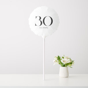 30th Birthday Black and White Balloon