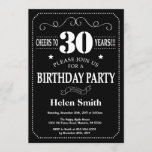 30th Birthday Black and White Chalkboard Invitation<br><div class="desc">30th Birthday Invitation Black and White Typography. Chalkboard. Black and White Background. Adult Birthday. Male Men or Women Birthday. Kids Boy or Girl Lady Teen Teenage Bday Invite. 13th 15th 16th 18th 20th 21st 30th 40th 50th 60th 70th 80th 90th 100th. Any Age. For further customization, please click the "Customize...</div>