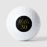 30th Birthday Black Gold Birthday Golf Balls at Zazzle