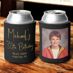 30th Birthday Black Gold Instagram Photo Can Cooler<br><div class="desc">Celebrate 30 amazing years with this 30th Birthday Black and Gold Instagram Photo Can Cooler! Featuring a chic black and gold design, this customizable can cooler lets you showcase your favorite Instagram-style photo, adding a personal and stylish touch to your celebration. Perfect for commemorating the big 3-0, it keeps drinks...</div>