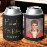 30th Birthday Black Gold Instagram Photo Can Cooler<br><div class="desc">Celebrate 30 amazing years with this 30th Birthday Black and Gold Instagram Photo Can Cooler! Featuring a chic black and gold design, this customizable can cooler lets you showcase your favorite Instagram-style photo, adding a personal and stylish touch to your celebration. Perfect for commemorating the big 3-0, it keeps drinks...</div>