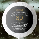 30th Birthday Black Gold Legendary Retro Balloon<br><div class="desc">A personalized elegant balloon that is easy to customize for that special 30th birthday party. The retro black and gold design adds a touch of refinement to that special celebration.</div>