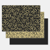 Black Gold Jeweled Champagne 50th Celebration Wrapping Paper