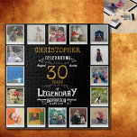 30th Birthday Black Gold Photo Collage Jigsaw Puzzle<br><div class="desc">A personalized elegant 30th birthday vintage puzzle that is easy to customize but hard to complete for that special birthday party occasion. Create your own unique photo jigsaw puzzle for a special 30th birthday gift. With 16 custom photos, the photo puzzle can be additionally personalized with the name and any...</div>