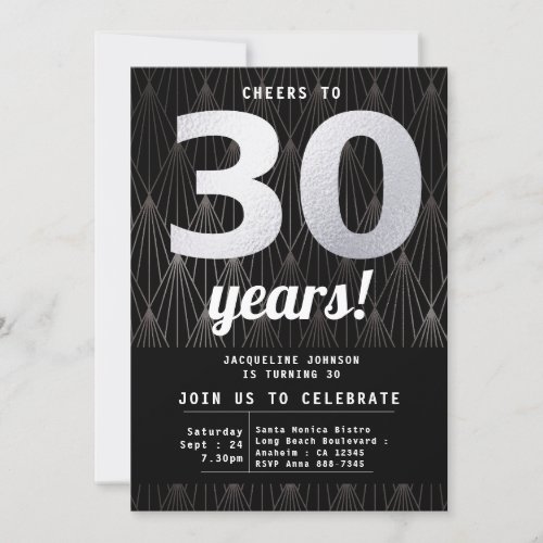 30th Birthday Black Silver Party