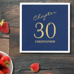 30th Birthday Blue Gold Chapter 30 Napkins<br><div class="desc">Make your loved one's 30th birthday celebration elegant and memorable with our stunning Blue Gold Napkins from Zazzle. Discover how these customizable napkins can elevate your event and create unforgettable moments in our exclusive article.</div>