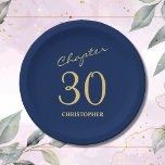 30th Birthday Blue Gold Chapter 30 Paper Plates<br><div class="desc">Make your loved one's 30th birthday celebration elegant and memorable with our stunning Blue Gold paper plates from Zazzle. Discover how these customizable paper plates can elevate your event and create unforgettable moments in our exclusive article.</div>