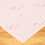 30th birthday blush pink hello thirty short table runner<br><div class="desc">Elegant and modern for a 30th birthday party. Girly rose gold background and a blush pink text written with a trendy hand-lettered style script: hello thirty. With dots as decor. You can change the background color to match your theme. Click "Edit design" and then "Edit" background color" on your left....</div>