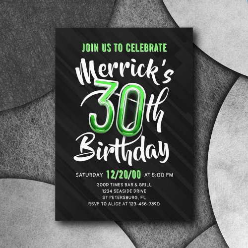 30th Birthday Bold Typography Invitation