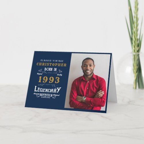 30th Birthday Born 1993 Photo Template Legend