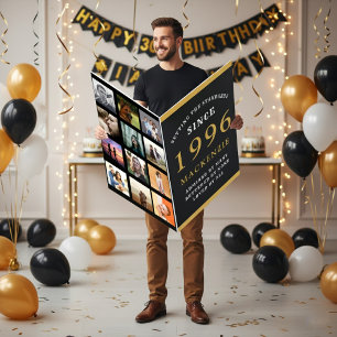 30th Birthday Born 1996 Photo Template Giant Dad Card