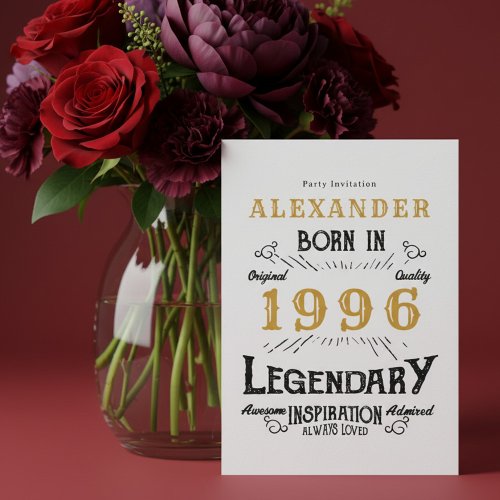 30th Birthday Born 1996 White Gold Retro Vintage