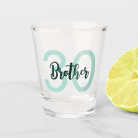 30th Birthday Brother Green Script Modern