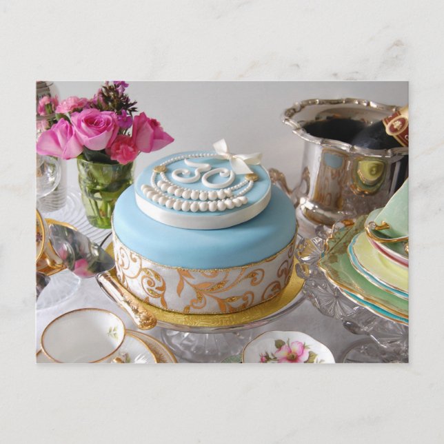 30th Birthday Cake Postcard. Postcard (Front)