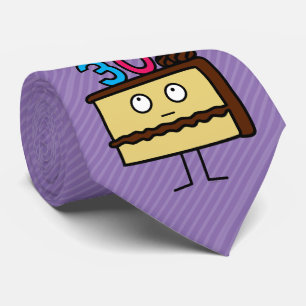 30th Birthday Cake with Candles Neck Tie