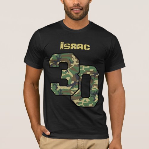 30th Birthday Camouflage Custom Name V034 T_Shirt