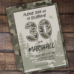 30th Birthday Camouflage Woodland Forest for Him Invitation<br><div class="desc">A nature themed 30th birthday invitation for your outdoor loving man. A camouflage background with a forest pictured. Personalize with your birthday boys name and party details.</div>