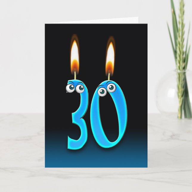 30th Birthday Candles Card (Front)