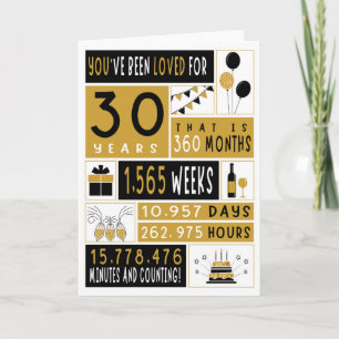 30th Birthday card, Greeting Card, Gift Card 