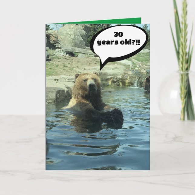 30th Birthday Card With Bear Customize (Front)