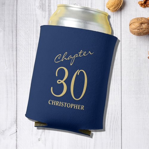 30th Birthday Chapter 30 Blue Gold Can Cooler
