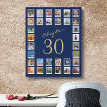 30th Birthday Chapter 30 Family Photo Collage Faux Canvas Print<br><div class="desc">Celebrate a special milestone with this luxurious blue and gold faux canvas print. Remember your favorite memories with the help of this stunning photo collage template, the perfect 30th birthday gift. Add your cherished photos and turn them into a timeless, elegant template that you can hang proudly for all to...</div>
