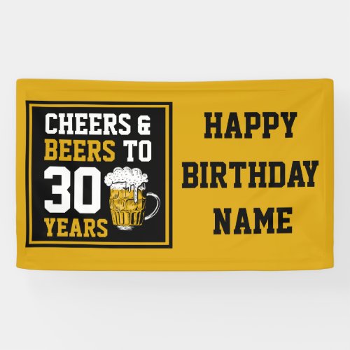 30th Birthday Cheers  Beers to 30 Years Banner