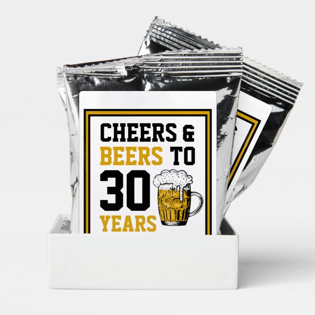 30th Birthday Cheers & Beers to 30 Years Coffee Drink Mix (Pair)