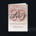 30th Birthday Chic Glitter Ombre Card<br><div class="desc">Modern chic girly birthday card for 30th  birthday. Design featuring champagne sparkly glitter texture,  rose gold 30 and calligraphy script thirty. Personalize with a name and your message.</div>