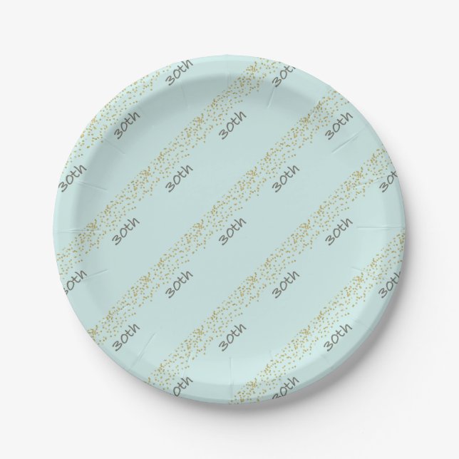 30th Birthday Confetti Paper Plates (Front)