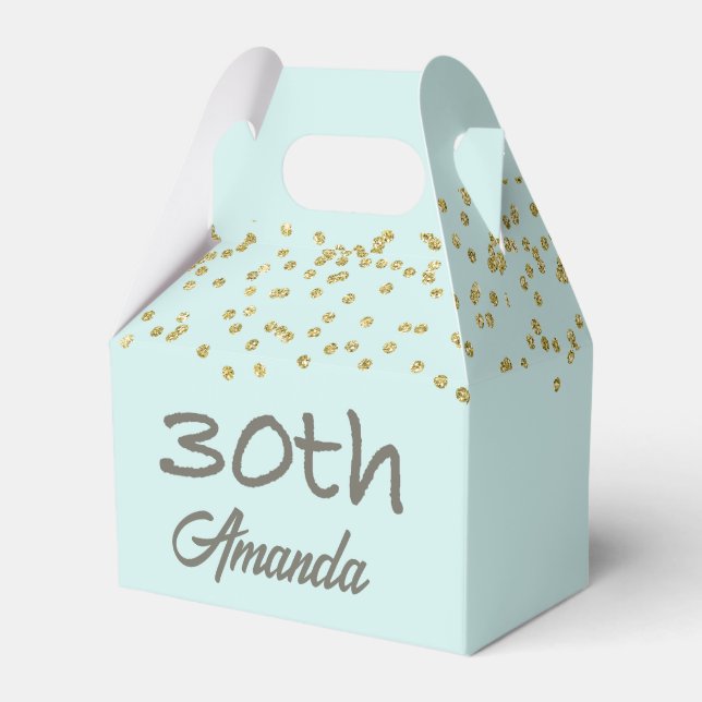 30th Birthday Confetti Personalized Favor Boxes (Front Side)