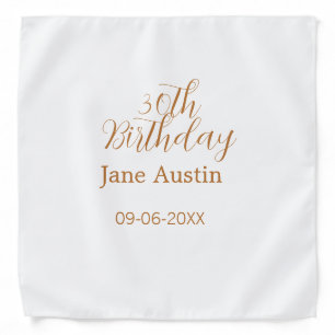 30th birthday copper brown simple stylish name dat bandana