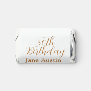 30th birthday copper brown simple stylish name dat hershey's miniatures