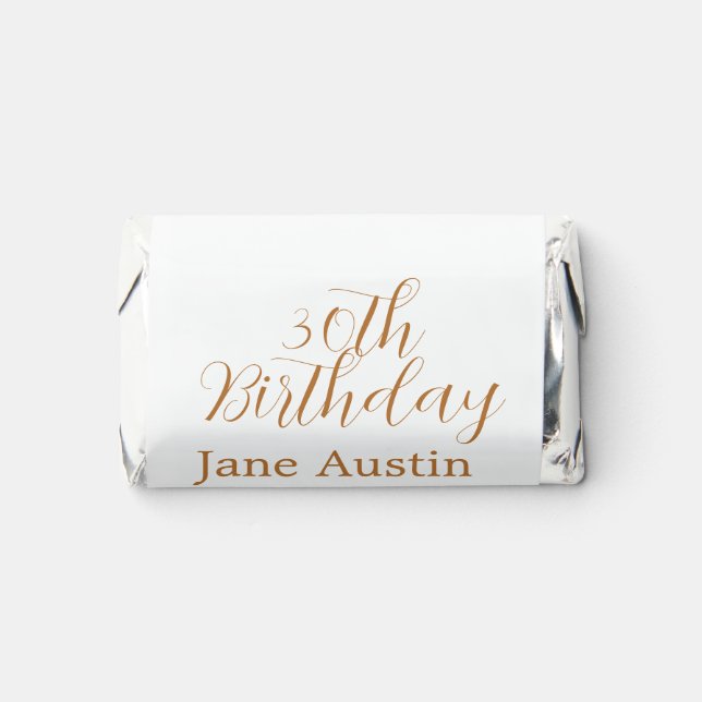 30th birthday copper brown simple stylish name dat hershey's miniatures (Front)