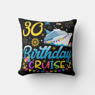 30th Birthday Cruise B-Day Party Throw Pillow