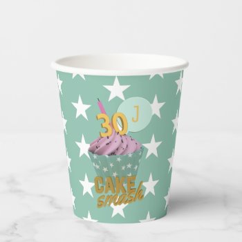 30th Birthday Cupcake Adult Cake Smash Party Paper Cups by watermelontree at Zazzle