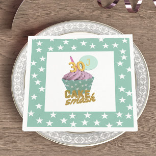 30th Birthday Cupcake Smash Party Paper Napkins