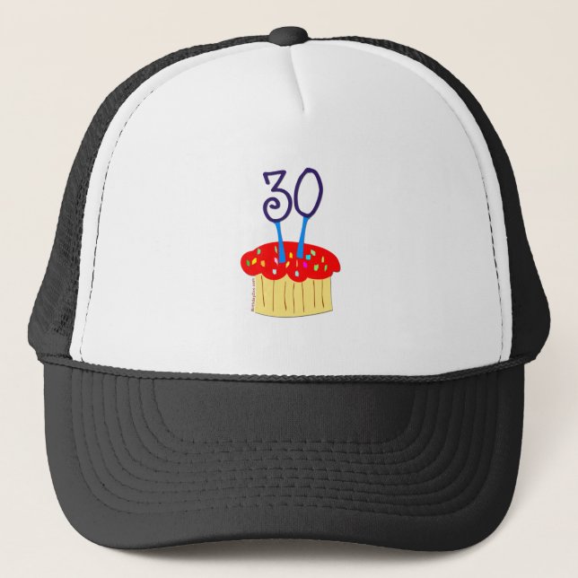 30th Birthday Cupcake Trucker Hat (Front)