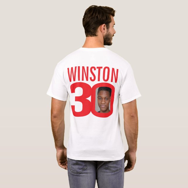 30th birthday custom name and photo template red T-Shirt (Back Full)