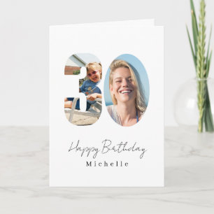 30th Birthday Custom Photo Greeting Card