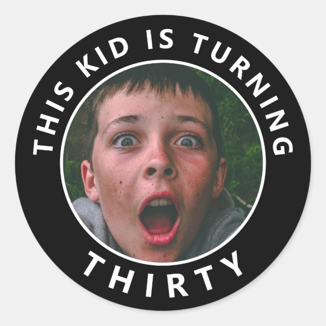 30th Birthday Custom Photo Stickers (Front)