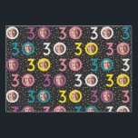 30th Birthday Customize Photo Wrapping Paper Sheets<br><div class="desc">Fun 30th year old birthday pattern to celebrate this milestone year. Customize the zero with your birthday buddy's picture.</div>