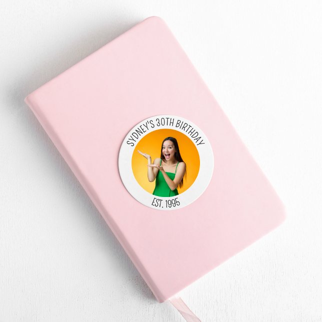 30th Birthday Decoration Personalized 21st with  Classic Round Sticker (Creator Uploaded)