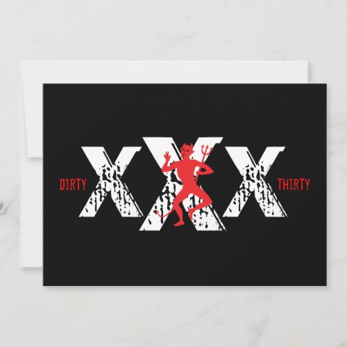 30th Birthday - Dirty 30 - Hell of a Party Personalized Announcement