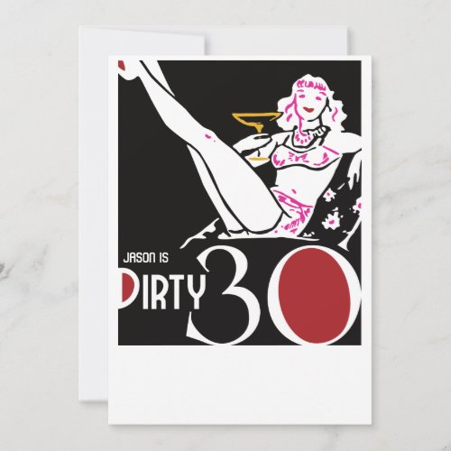 30th Birthday - Dirty 30 Invitation Swingers