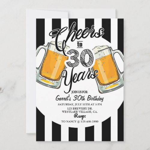 30th birthdaydirty thirtybeercheers  beers announcement