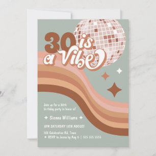 30th Birthday Disco Ball Birthday Invitation