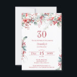 30th Birthday Elegant Winter Berry Botanical Invitation<br><div class="desc">Invite your guests to a special winter or Christmas birthday party with this elegant red berry and sage green foliage floral design. Deep red berries are nestled in leaves and branches. Red text adds to the festive mood. This item is part of the Winter Berry Collection. It contains templates you...</div>