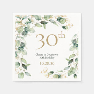 30th Birthday Eucalyptus Napkins