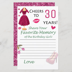 30th Birthday Favorite Memory of the Birthday Girl